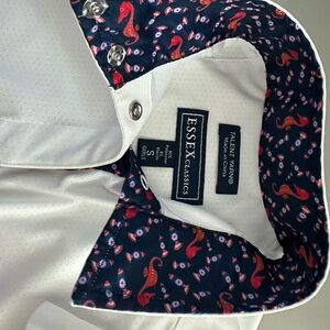 Nautica Blue and White Button Down Shirt with Stylish Collar